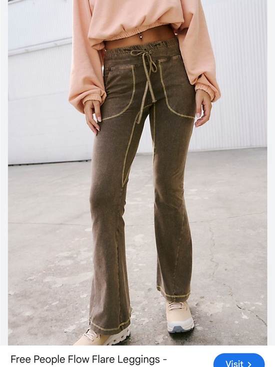 Free People Pants - Free people flow flare High-Waist Drawstring Flare Pants in Olive